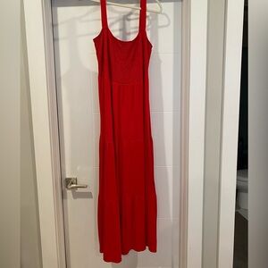 Loft red tiered dress. Plus size.